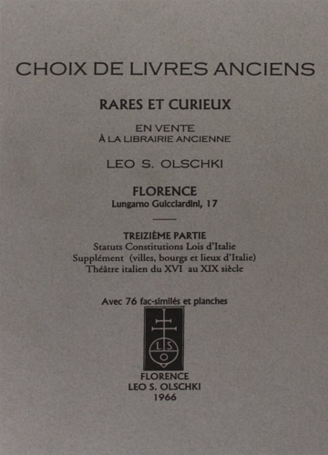 9788822218902-Choix de livres anciens rares et curieux. Volume 13: Statuts, Costitutions, Lois