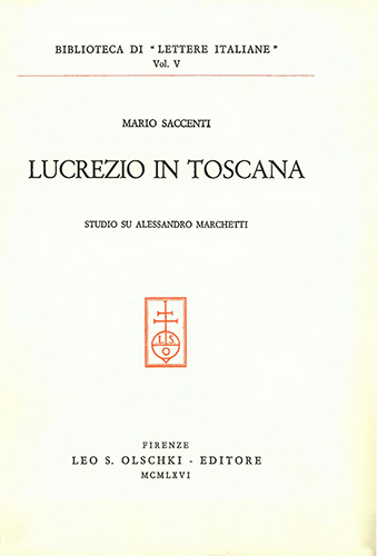 9788822220264-Lucrezio in Toscana. Studio su Alessandro Marchetti.