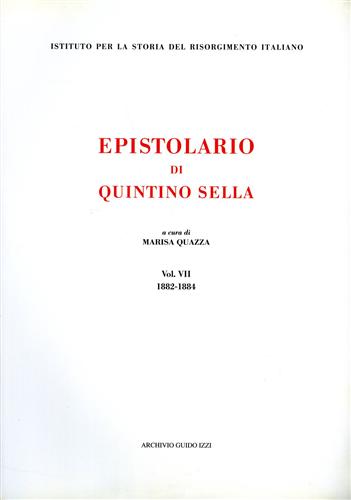 9788888846033-Epistolario di Quintino Sella. vol.VII: 1882-1884.