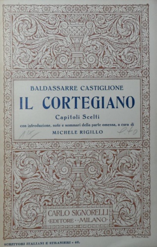 Il cortegiano. Capitoli scelti.