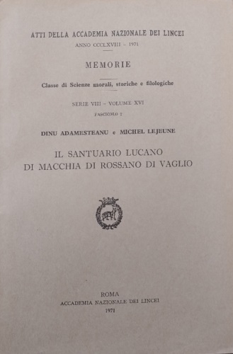 Il santuario lucano di Macchia di Rossano di Vaglio.