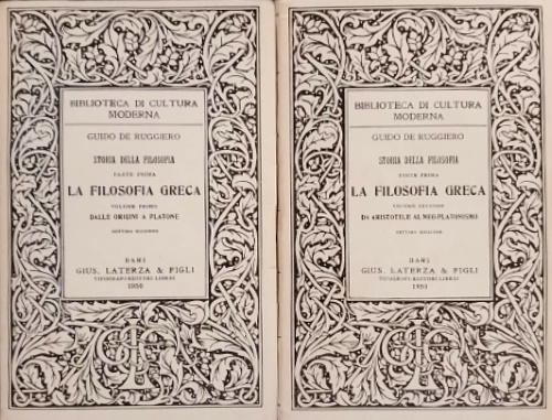 Storia della filosofia. La filosofia greca. vol.I: Dalle origini a Platone. vol.
