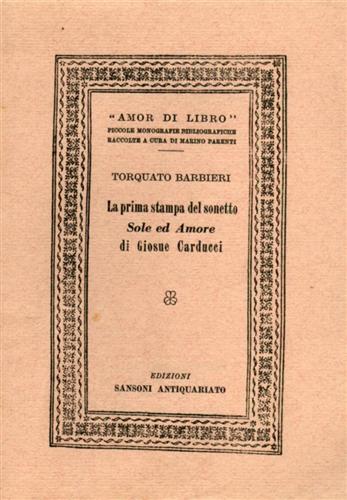 La Prima stampa del sonetto 