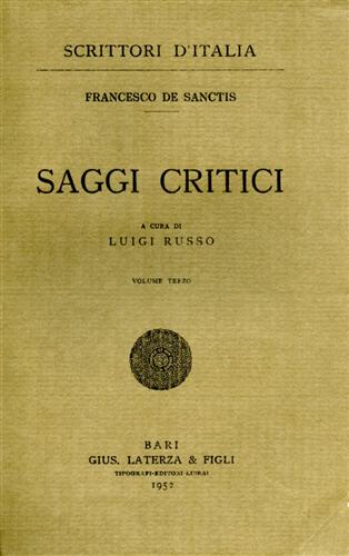 Saggi critici. vol.III.