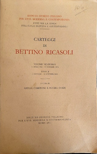 Carteggi. Vol.XX: Tomo II: 1 aprile 1862- 31 dicembre 1863.