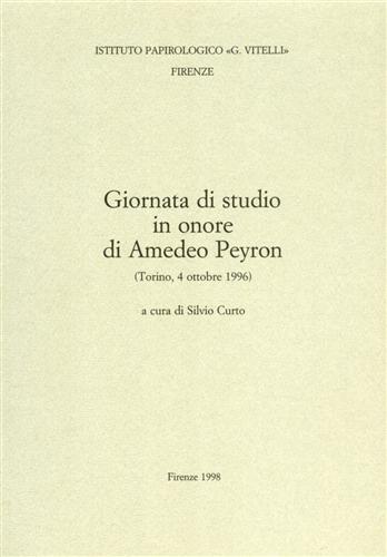9788887829167-Giornata di studio in onore di Amedeo Peyron.
