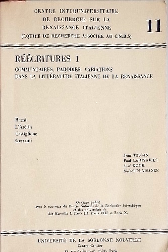 Réécritures 1. Commentaires, parodies, variations dans la littérature italienne