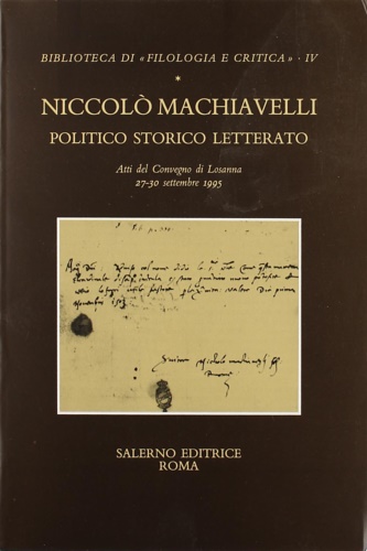 9788884022004-Niccolò Machiavelli politico storico letterato.