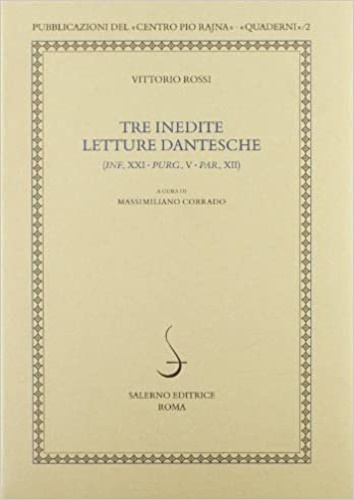 9788884025647-Tre inedite letture dantesche (Inf., XXI - Purg,. V - Par., XII).