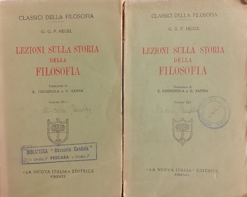 Lezioni sulla storia della filosofia. Vol.III, tomo I: Dai Neoplatonici alla Rif