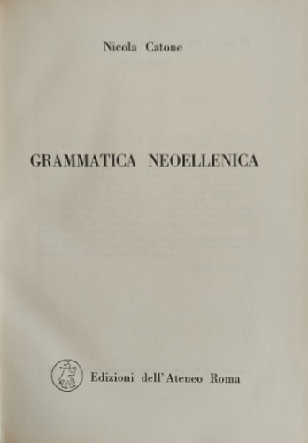 Grammatica neoellenica.