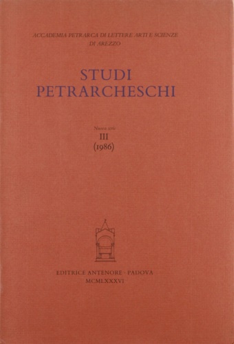 9788884552488-Studi Petrarcheschi. [Periodico annuale] Nuova Serie, n. III (1986).