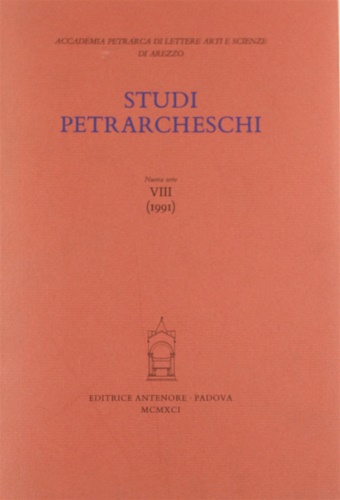 9788884552532-Studi Petrarcheschi. [Periodico annuale] Nuova Serie, n. VIII (1991).