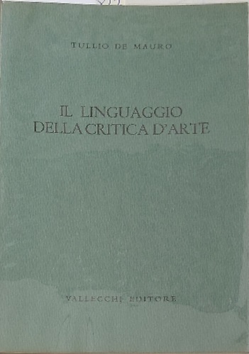Il linguaggio della critica d'arte.