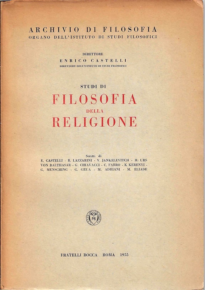 Studi di filosofia della religione.