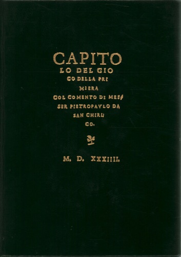 Capitolo del gioco della primiera col comento di Messer Pietropaulo da Sanchiric
