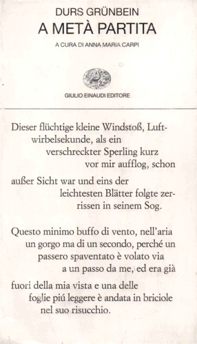 9788806142452-A metà partita. Poesie 1988-1999.