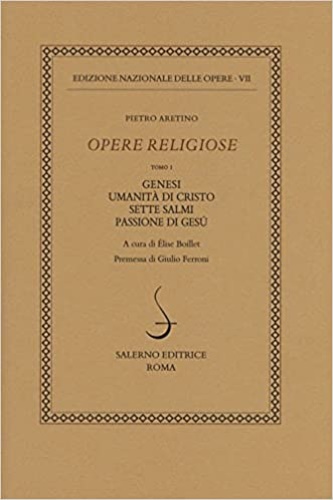 9788884029737-Opere religiose. Vol.I:Genesi-Umanità di Cristo-Sette salmi-Passione di Gesù.