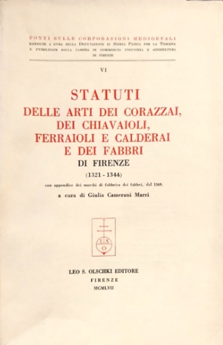 9788822213617-Statuti delle arti dei corazzai , dei chiavaioli, ferraioli e calderai e dei fab