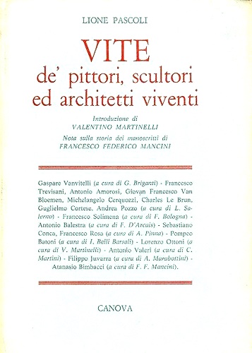 Vite de'pittori, scultori, ed architetti viventi dai manoscritti 1383 e 1743 del