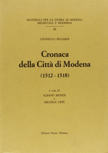 9788876860027-Cronaca della città di Modena (1512-1518).