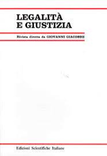 Legalità e giustizia. Rivista diretta da Giovanni Giacobbe. 1-3/85.