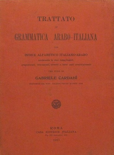 Trattato di grammatica arabo-italiana con indice alfabetico italiano-arabo conte