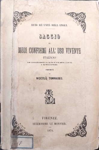 Saggio di modi conformi all'uso vivente italiano che corrispondono ad altri d' u