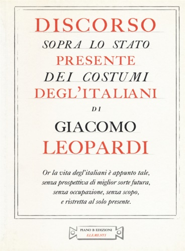 9788896665237-Discorso sopra lo stato presente dei costumi degl'italiani.