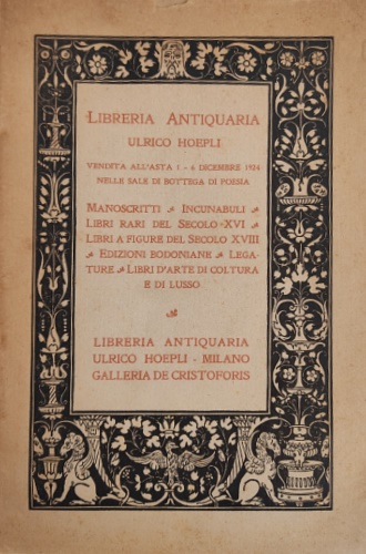 Manoscritti miniati, incunaboli, libri figurati, edizioni bodoniane, legature, l