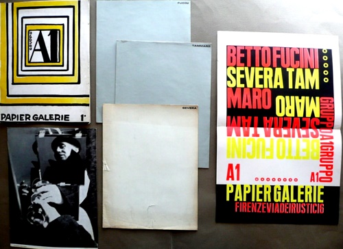 Papier galerie 1. Gruppo A1. Carlo Severa, Delia Betto, Loris Fucini, Plinio Tam
