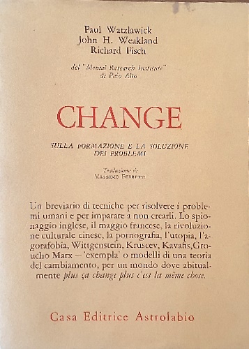 9788834001431-Change. Sulla formazione e la soluzione dei problemi