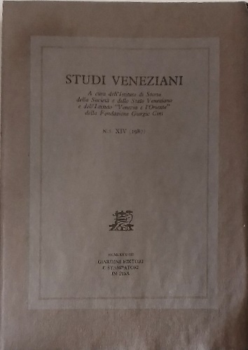 Studi Veneziani.  volume XIV. Nuova Serie.