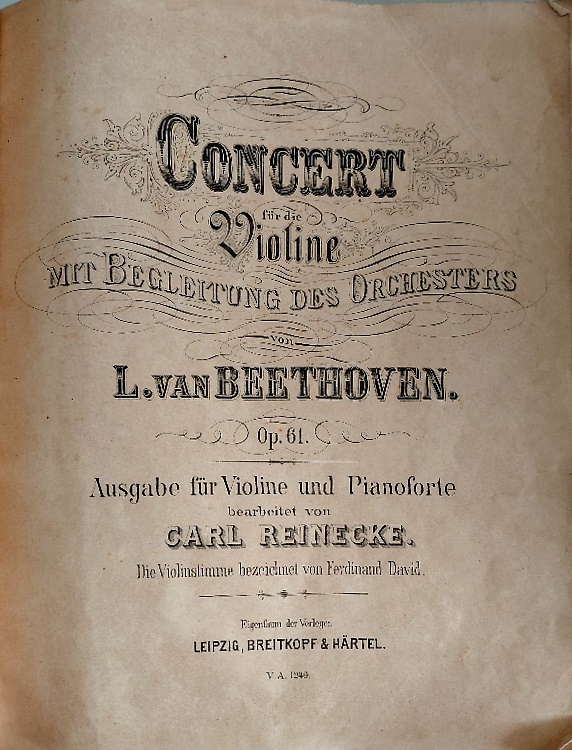 Concert fur die Violine mit Begleitung des Orchesters. Op.61.