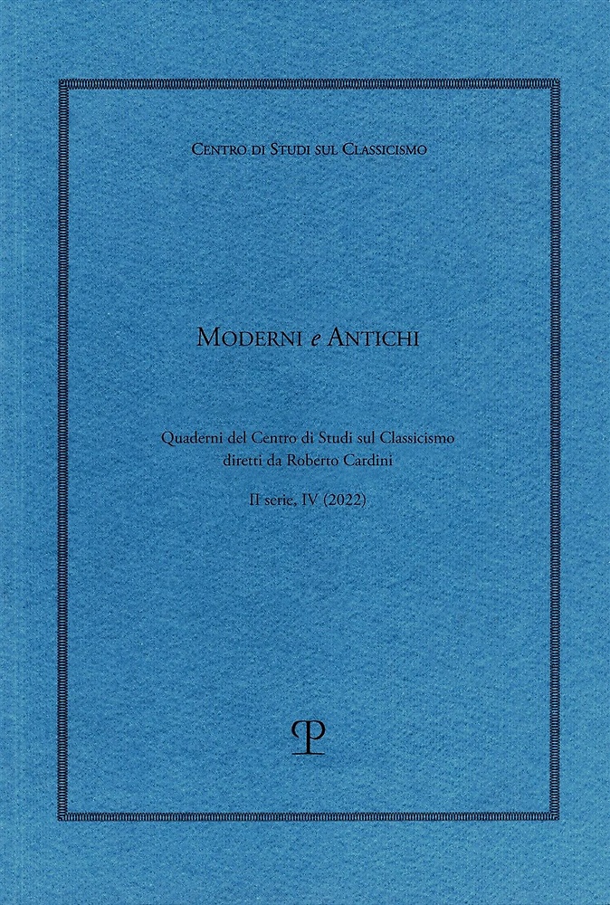9788859623120-Moderni e Antichi. Quaderni del Centro Studi sul Classicismo Diretti Da Roberto