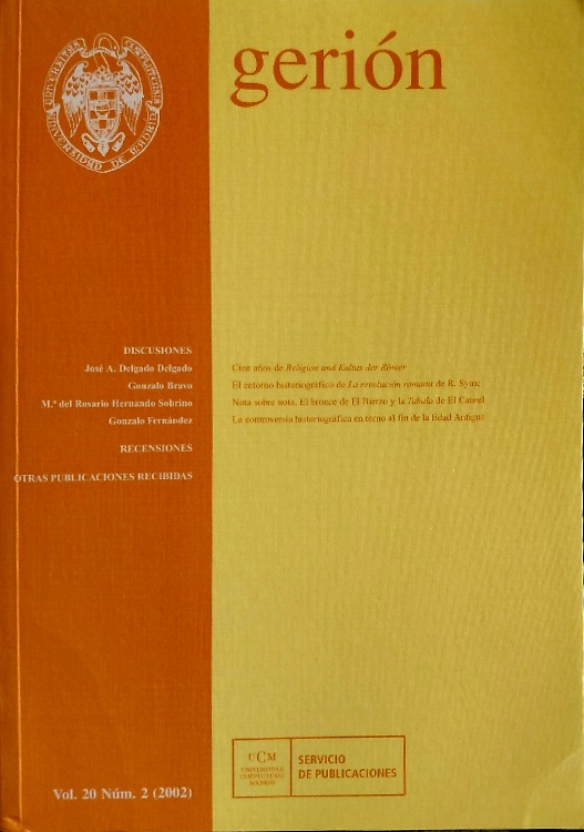 Gerión. Revista de Historia Antigua. Vol.20 num.2.