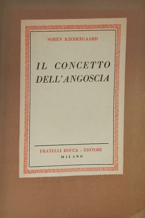 Il concetto dell'angoscia.