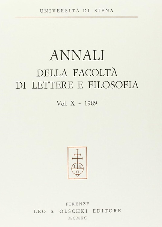 9788822237279-Annali della Facoltà di Lettere e Filosofia dell'Università di Siena. Volume 10