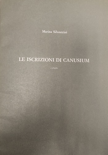 Le iscrizioni di Canusium. Estratto.