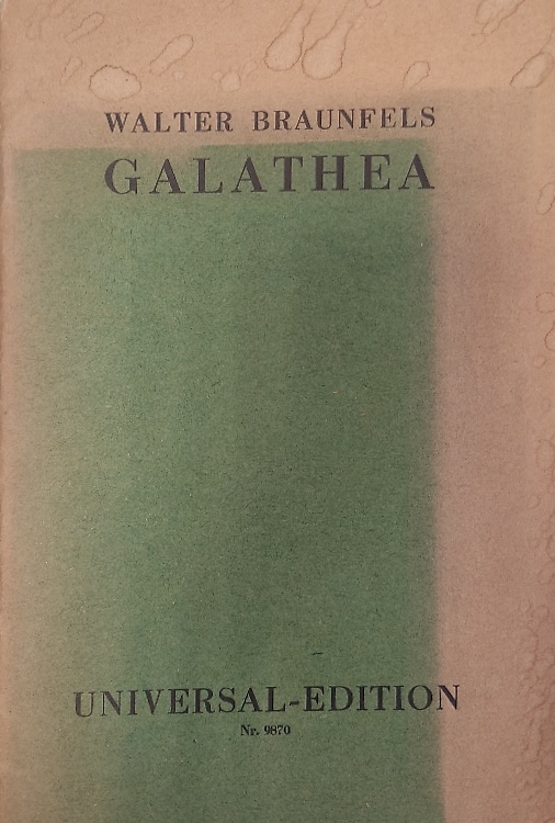 Galathea. Ein griechisches Märchen. Dichtung nach einem Marionettenspiel von Sil