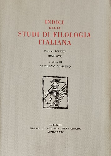 Indici degli studi di filologia italiana.