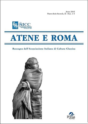 9788867605002-Atene e Roma. Nuova Serie Seconda, X - Fasc. 3-4, 2016.
