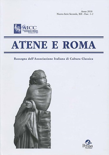 9788867606368-Atene e Roma. Nuova Serie Seconda, XII - Fasc. 1-2, 2018.