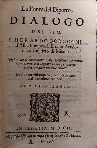 La fonte del diporto, dialogo.