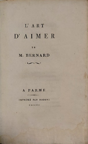 L'art d'aimer.