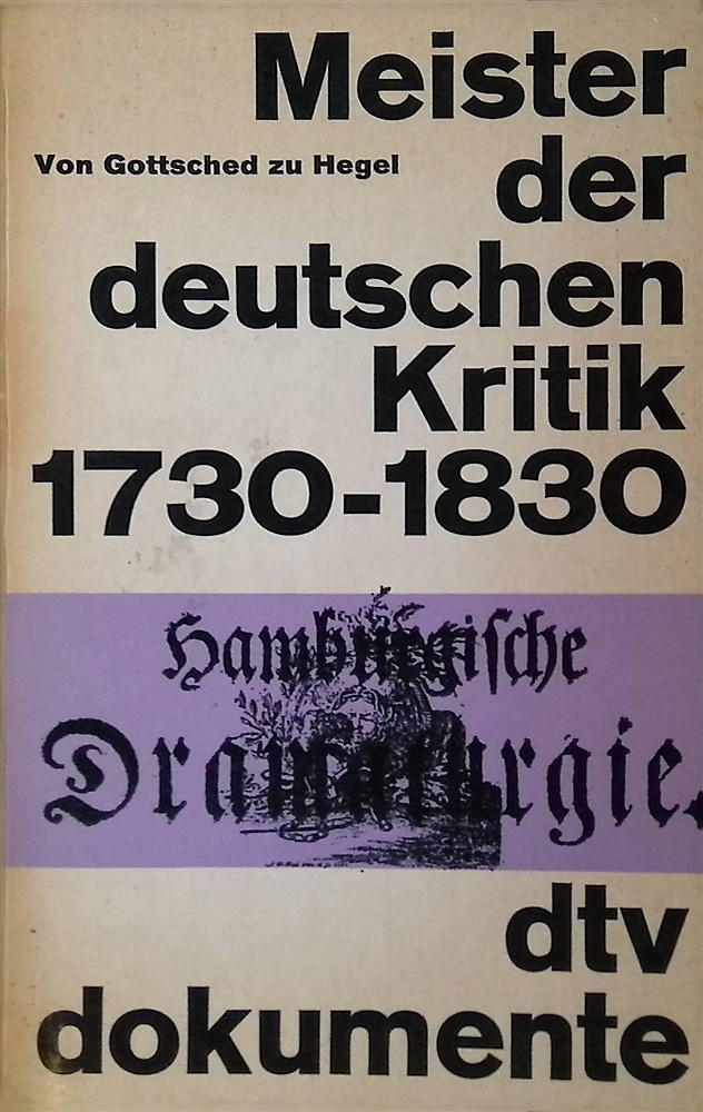 Meister der deutschen Kritik 1730-1830.