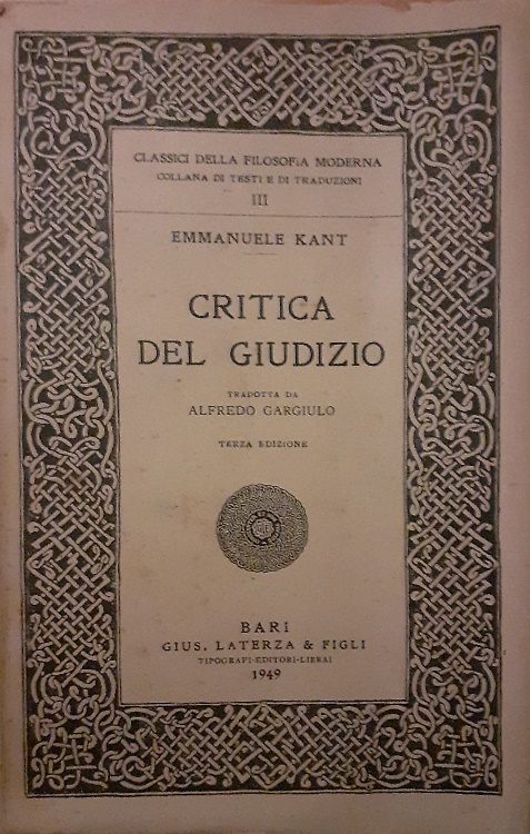 Critica del Giudizio.