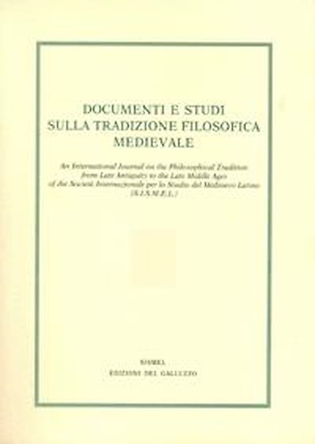 Documenti e Studi sulla tradizione filosofica medievale. vol.II, 1. 1991.