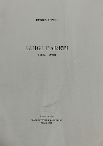 Luigi Pareti (1885-1962).