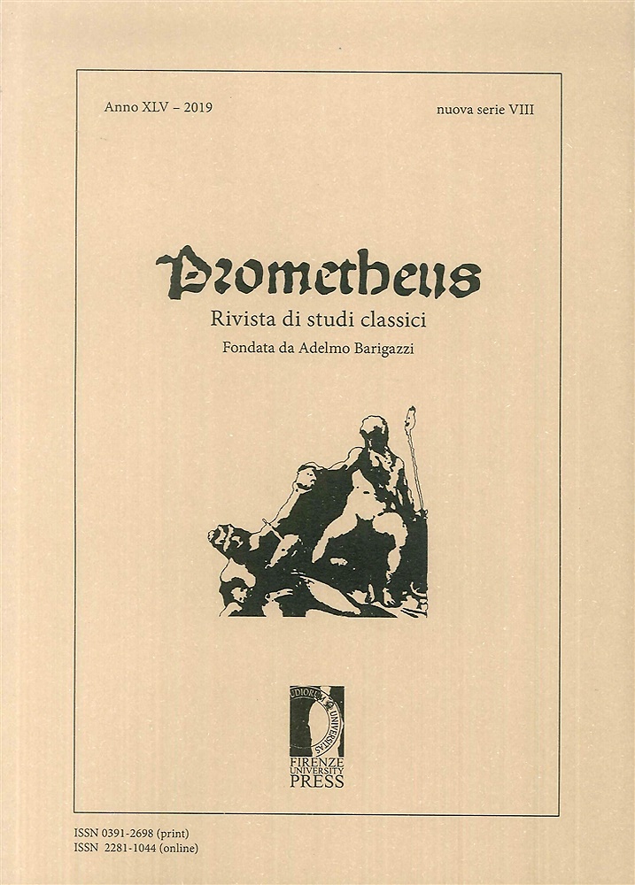 Prometheus. Rivista di studi classici. XLV. 2019. Nuova serie VIII.